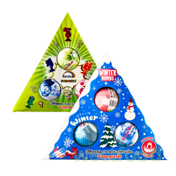 Кульки для ванни АкваШайн Rainbow Набір 3шт 300г з сюрпризом