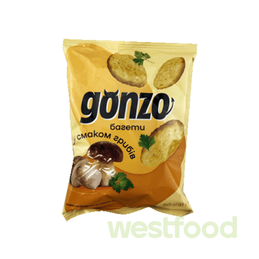 Сухар GONZO 50г Багети пшеничні Гриби