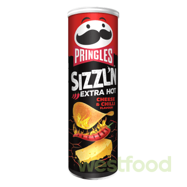 Чіпси Pringles 180г Sizzl'n Extra hot Cheese&Chilli/в уп.19шт/