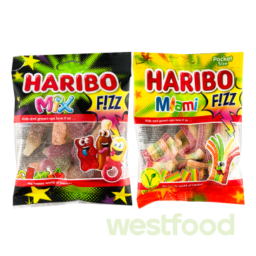 Желейки Haribo FIZZ 85-100г в асорт.