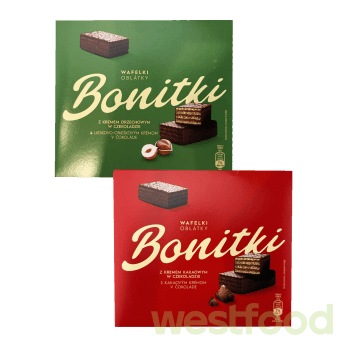 Вафлі Bonitki 600г коробка в асорт./в уп.10шт/