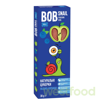 Цукерки Bob Snail яблучно-чорничні 30г