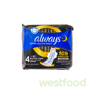 Прокладки жіночі Always Ultra Secure Night ароматиз. /упак. 24шт