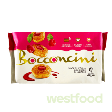 Печиво Bocconcini Vicenzi 90г Малина /в уп.10шт/