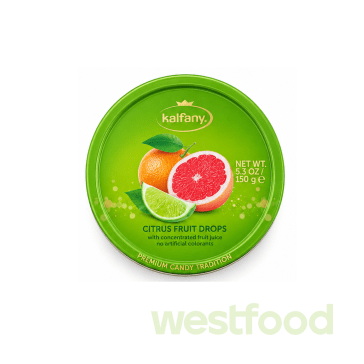 Льодяники Kalfany 150г Citrus Fruit цитрусові  ж/б /в уп.10шт/