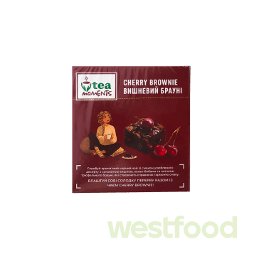 Чай Tea Moments 20пірам*1,6г Вишневий брауні, чорн /уп.14шт/