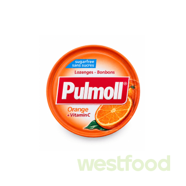Льодяники Pulmoll 45г Апельсин без цукру ж/б/в уп.10 шт/