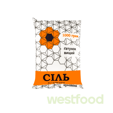 Сіль 1кг йодована кухонна Сайлент-Інвест /в уп.25шт/