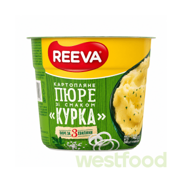 Пюре картопляне Reeva зі смаком Курки 40г стакан/уп.24шт/