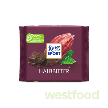 Шоколад Ritter Sport Halbbitter 100г, шт /в уп.12шт/