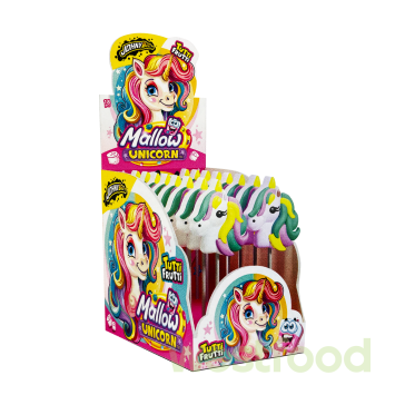 Цукерки JohnyBee Mallow Unicorn на паличці 35г /уп.18шт/