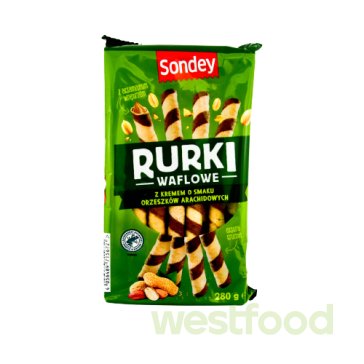 Трубочки вафельні Rurki Sondey 280г в асорт./уп.12шт/
