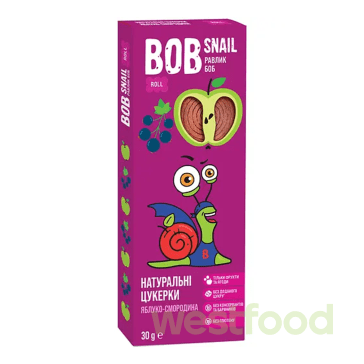 Цукерки Bob Snail яблучно-чорносмородинові 30г