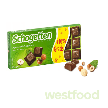 Шоколад Schogetten Alpenvollmich Haselnuss 116,6г