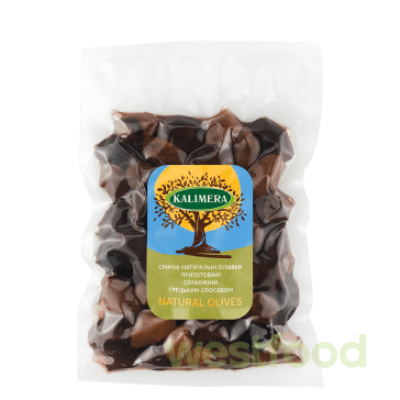 Оливки Калімера Маслини Каламатас в'ялені з/к 200г пакет