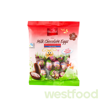 Шоколадні яйця Favorina 180г полуниця /уп.60шт/
