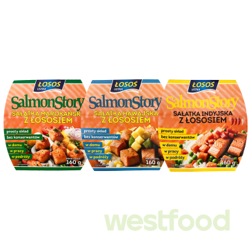 Салат з лососем SalmonStory 160г в асорт./уп.8шт/