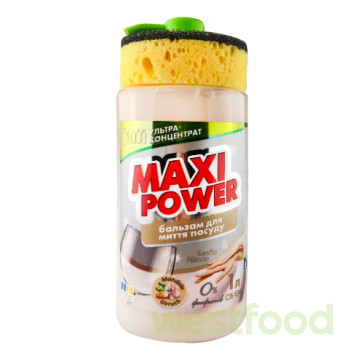 Бальзам д/миття посуду MaxiPower 1л Мигдаль /уп.6шт/
