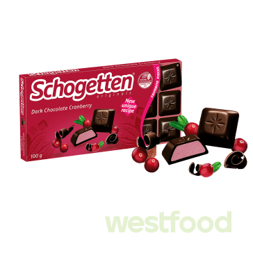 Шоколад Schogetten Dark Chocolate Cranberry/журавлина100г