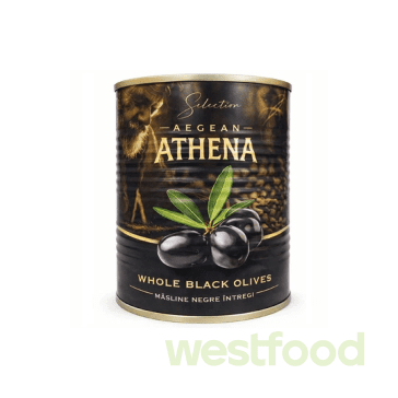 Оливки Aegean ATHENA  4,3кг чорні ЦІЛІ з/к ж/б /в уп.4 шт/