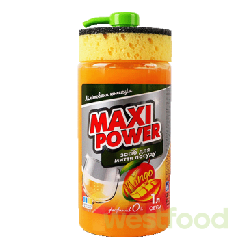 Засіб д/миття посуду MaxiPower 1л Манго /уп.6шт/