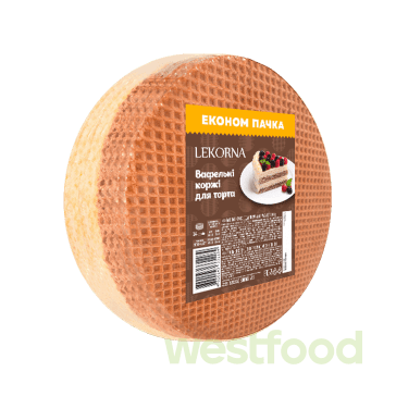 Вафельні коржі 140г з додав. КАКАО Лекорна /уп.10шт/