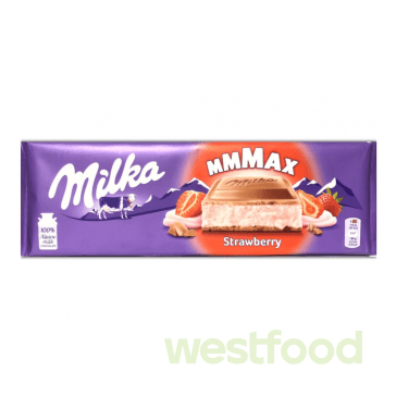 Шоколад Milka 300г Strawberry  /в уп.13шт/